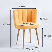 Load image into Gallery viewer, Modern Dining Chair (Set of 2) With Iron Tube Wood Color Legs, Shorthair Cushions And Comfortable Backrest, Suitable For Dining Room, Living Room, Cafe, Simple Structure
