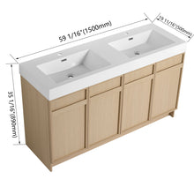 Load image into Gallery viewer, Freestanding Bathroom Vanity With Resin Sink &amp; Soft Close Cabinet Doors
