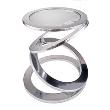 Load image into Gallery viewer, Glass Round End Table - Silver
