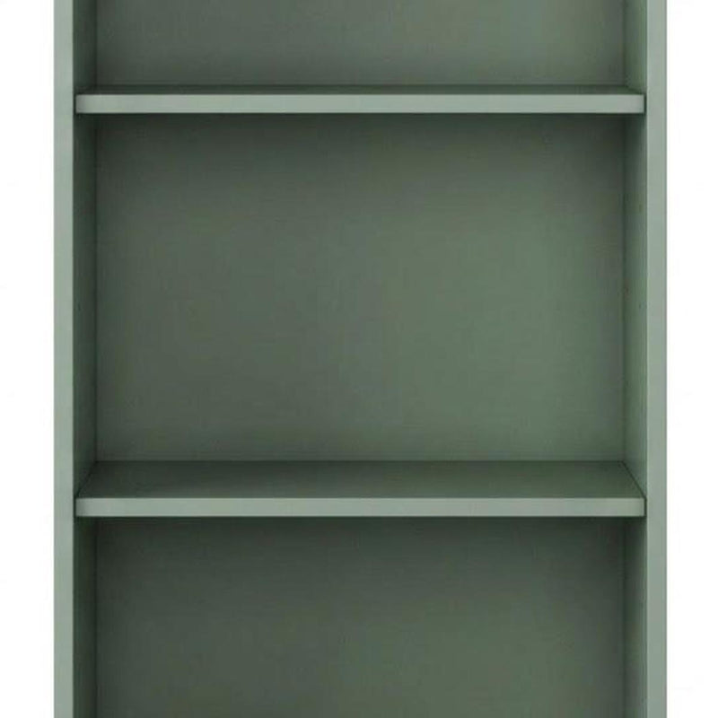 Solid Wood Adjustable Three Tier Library Bookcase - Sage