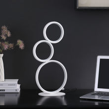 Load image into Gallery viewer, Metal Three Light Round Table Lamp With White - White
