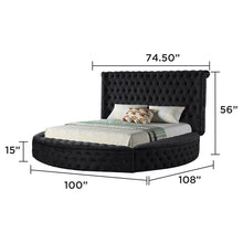 Load image into Gallery viewer, Hazel - Queen Size Tufted Storage Bed &amp; Bluetooth Speakers, USB Port - Black
