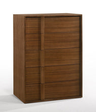 Load image into Gallery viewer, Wood Contemporary Five Drawer Dresser - Walnut Brown
