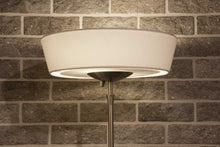 Load image into Gallery viewer, Brushed LED Torchiere Floor Lamp With Empire Shade - Silver White
