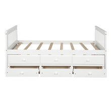 Load image into Gallery viewer, TOPMAX Captain&#39;s Bed Twin Daybed with Trundle Bed and Storage Drawers, White
