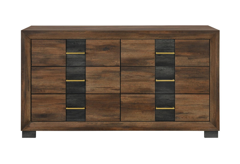 Wood Six Drawer Double Dresser (766574) - Brown