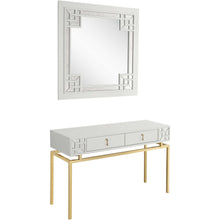 Load image into Gallery viewer, Solid Wood Mirrored Console Table And Drawers (Set of 2) - White And Gold
