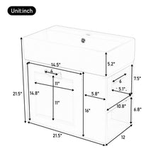 Load image into Gallery viewer, Modern Wall Mounted Bathroom Vanity With Sink, Soft Close Drawer, Adjustable Shelf, Toilet Paper Holder
