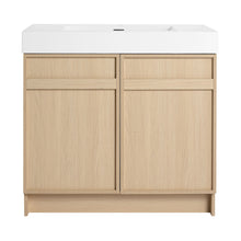 Load image into Gallery viewer, Freestanding Bathroom Vanity With Resin Sink &amp; Soft Close Cabinet Doors
