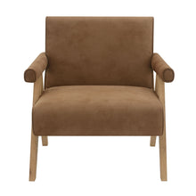 Load image into Gallery viewer, Zoey - Accent Chair - Chocolate Suede &amp; Oak
