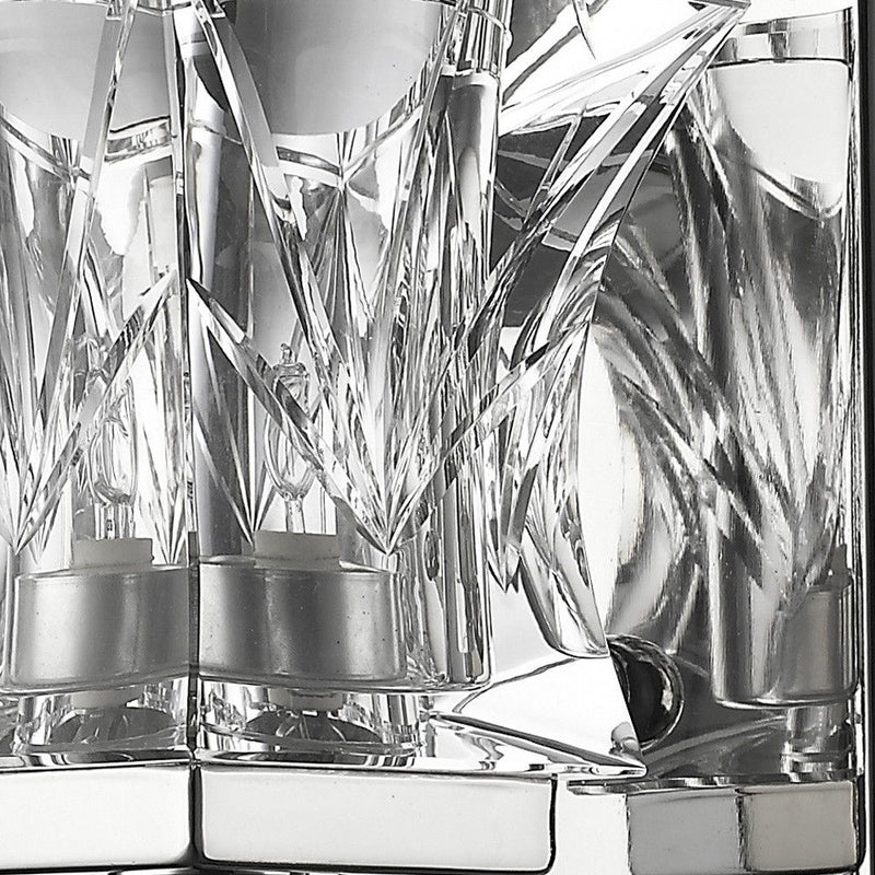 Arabella 1-Light Polished Sconce With Pressed Crystal Shade - Nickel