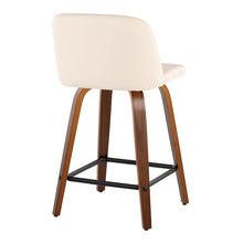 Load image into Gallery viewer, Toriano - Mid Century Modern Fixed Height Counter Stool With Swivel With Square Footrest (Set of 2)
