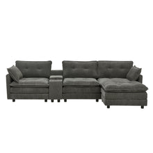 Load image into Gallery viewer, Oversized Modular Sectional Sofa With Multi Functional Console
