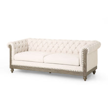 Load image into Gallery viewer, Comfy 3 Seat Sofa With Wooden Legs, Retro Style For Living Room And Study
