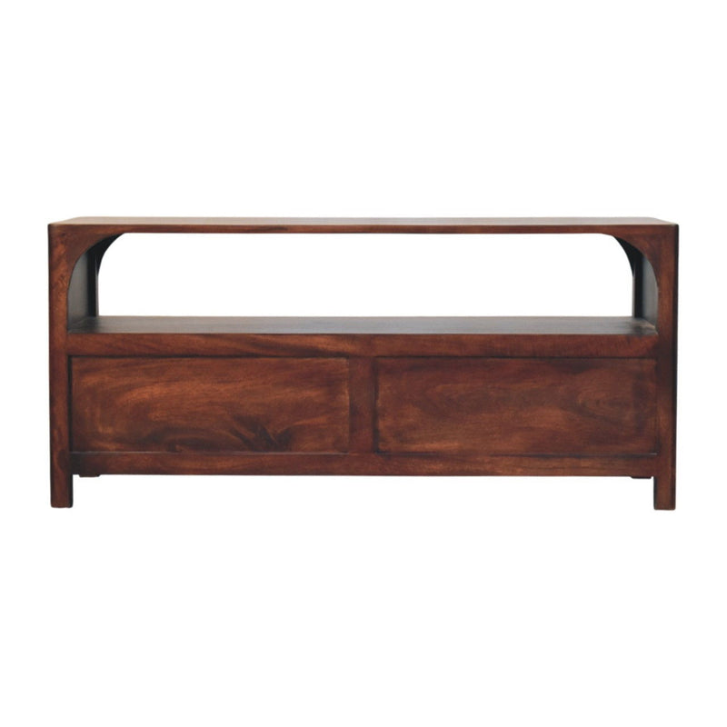 Solid Wood Fireplace TV Stand (720017) - Brown
