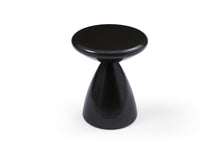 Load image into Gallery viewer, Steel Cinched High Waist Round Pedestal End Table - Black / Steel

