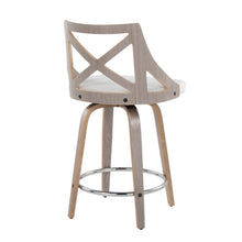 Load image into Gallery viewer, Charlotte - Farmhouse Fixed Height Counter Stool &amp; Swivel With Round Footrest (Set of 2)
