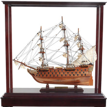 Load image into Gallery viewer, HMS Victory Hand Painted Boat With Case - Brown
