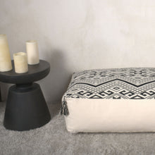 Load image into Gallery viewer, Kiki - Rectangular Pouf Ottoman Floor Cushion Natural - Black
