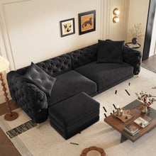 Load image into Gallery viewer, 3 In 1 Convertible Sleeper, Deep Seat Pull Out Sofa Bed, Button Tufted
