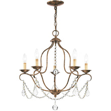 Load image into Gallery viewer, 24" Five Light Dimmable Chandelier With Shades - Bronze
