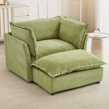 Load image into Gallery viewer, Modern Armchair Sofa With Movable Ottoman
