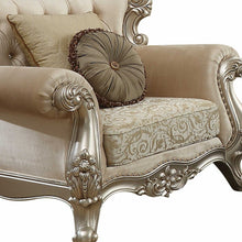 Load image into Gallery viewer, Fabric Damask Chair And A Half And Toss Pillows - Champagne
