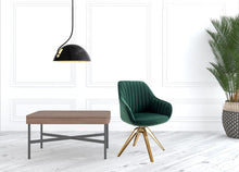 Load image into Gallery viewer, Velvet And Gold Swivel Arm Chair 23" - Green
