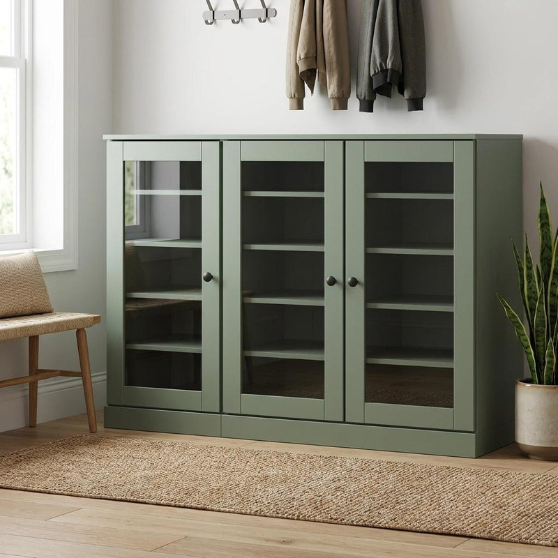 Solid Woodshoe Storage Cabinet (756025) - Sage