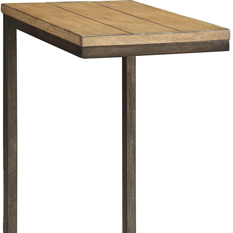 Solid Wood Rectangular End Table - Black And Oak