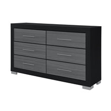 Load image into Gallery viewer, 63" Wood Six Drawer Double Dresser - Black And Gray
