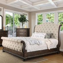 Load image into Gallery viewer, Sleigh Bed With Button Tufted Fabric Headboard And Footboard
