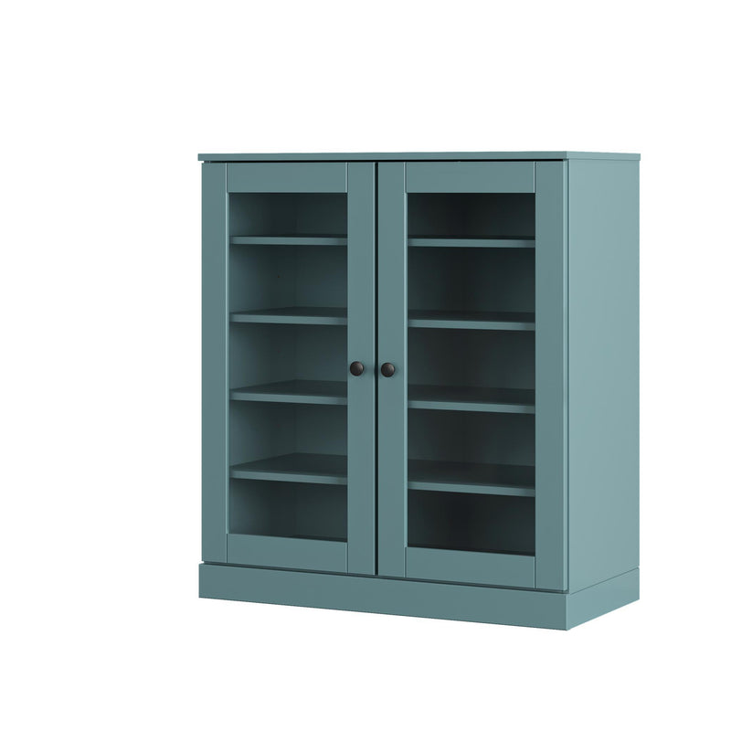 Twenty Pair Solid Woodshoe Storage Cabinet (752336) - Aqua