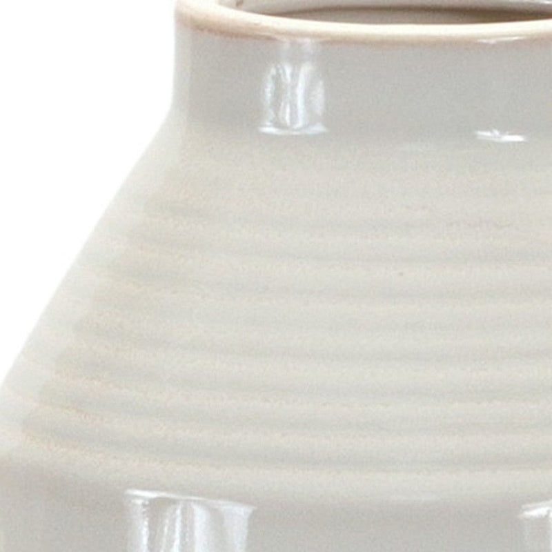 Ribbed Cylinder Table Vase (516240) - White