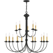 Load image into Gallery viewer, 33" Multi Light Dimmable Chandelier With Shades - Black
