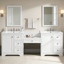 Load image into Gallery viewer, Double Sink Bathroom Vanity With Countertop, 2 Ceramic Sinks, 6 Drawers, Soft Close Design
