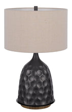 Load image into Gallery viewer, Metal Table Lamp With Brown Drum Shade - Gray

