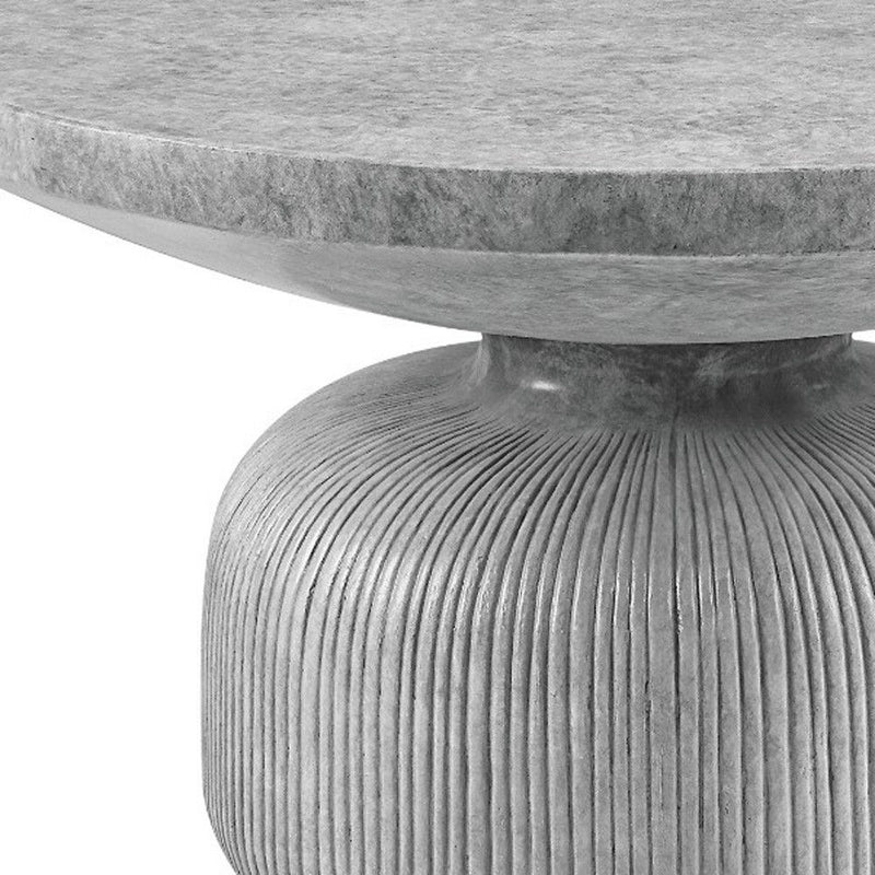 30" Cement Round Pedestal Coffee Table - Gray