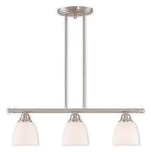 Load image into Gallery viewer, 14" Three Light Dimmable Chandelier With Shades - Nickel

