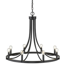 Load image into Gallery viewer, Candle Style Eight Light Metal Dimmable Chandelier - Black

