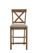 Load image into Gallery viewer, Fabric And Solid Wood Counter Height Bar Chairs (Set of 2) - Tan / Oak
