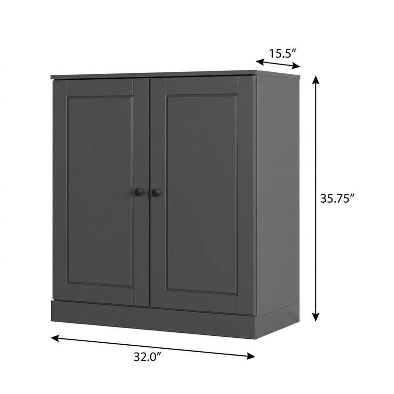 Twenty Pair Solid Woodshoe Storage Cabinet (752360) - Gray