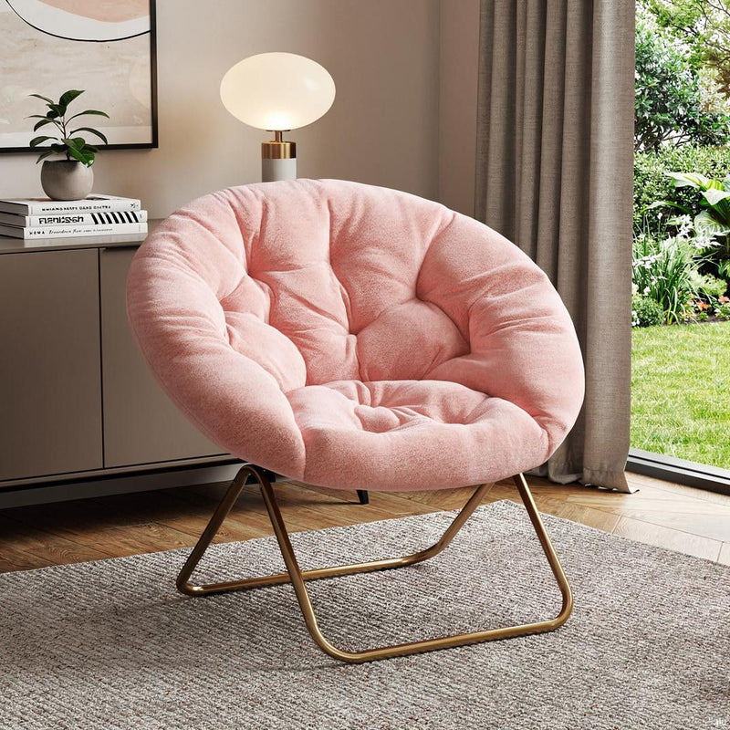 Tufted Lounge Chair - Brown / Pink