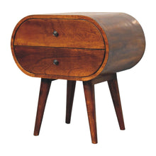 Load image into Gallery viewer, Large Chestnut Circular Bedside
