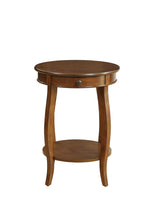 Load image into Gallery viewer, 24" Solid Wood Round End Table With Shelf - Brown
