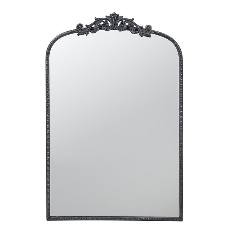 36" Arch Iron Framed Accent Mirror - Black