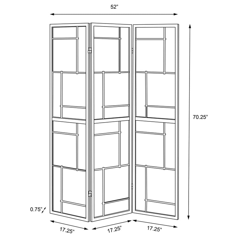 Reese - 3 Panel Room Divider Folding Shoji Screen With Accents - Beige / White