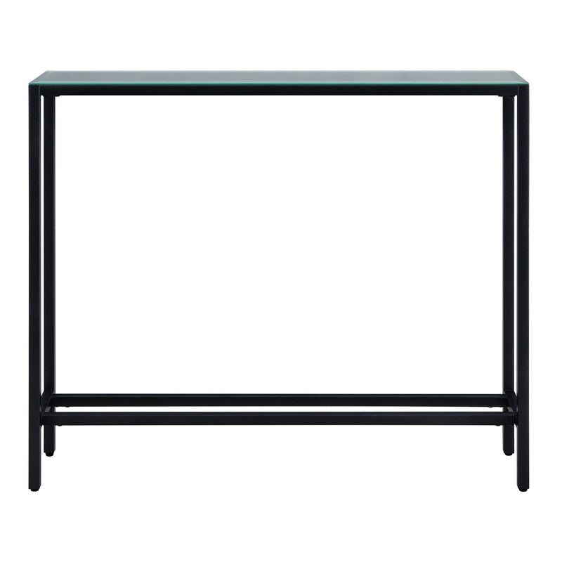 36" Mirrored Glass Console Table - Black