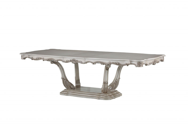 44" Solid Wood Pedestal Base Dining Table - Off White