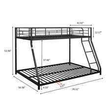 Load image into Gallery viewer, Metal Twin over Full Bunk Bed/ Heavy-duty Sturdy Metal/ Noise Reduced/ Safety Guardrail/ CPC Certified/ No Box Spring Needed
